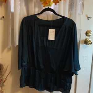 Dark green peplum blouse